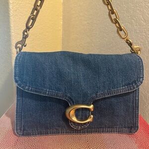Coach Denim Crossbody Bag with Gold Accents